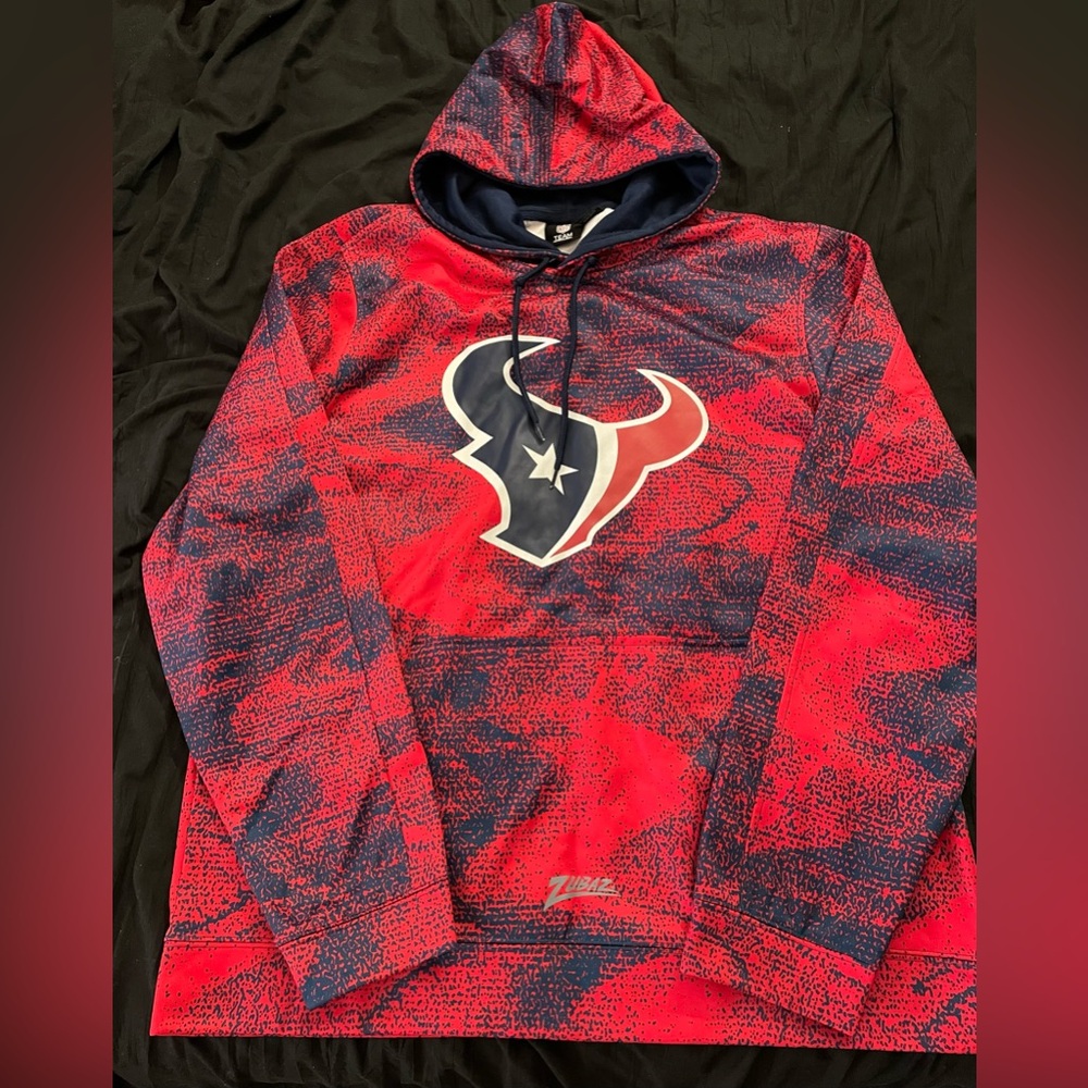 NFL Zubaz Houston Texans Hooded Sweatshirt Size XL